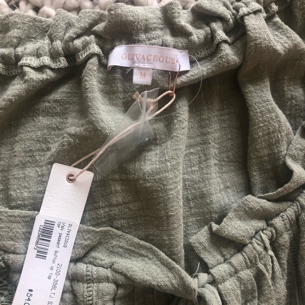 Long sleeve green blouse, Size M